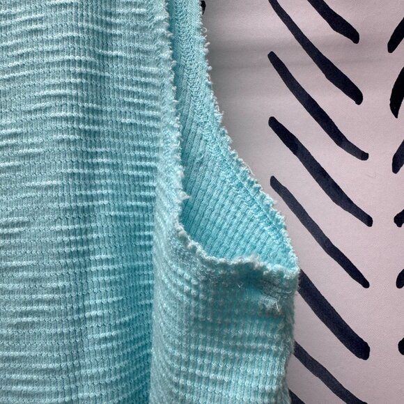 Aerie Sky Blue Tank Top With Button Front -M - Picture 4 of 4